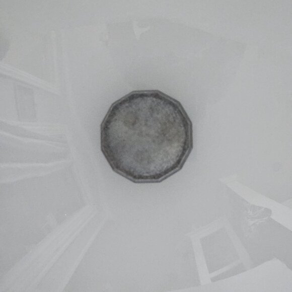VTG John Virden Flush Mount Ceiling Light Glass White Swirls 13" Mid-century MCM - Picture 4 of 11